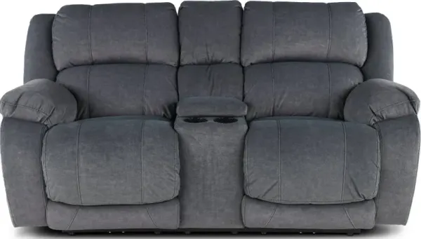 Port Arthur Gray Power Reclining Loveseat with Console