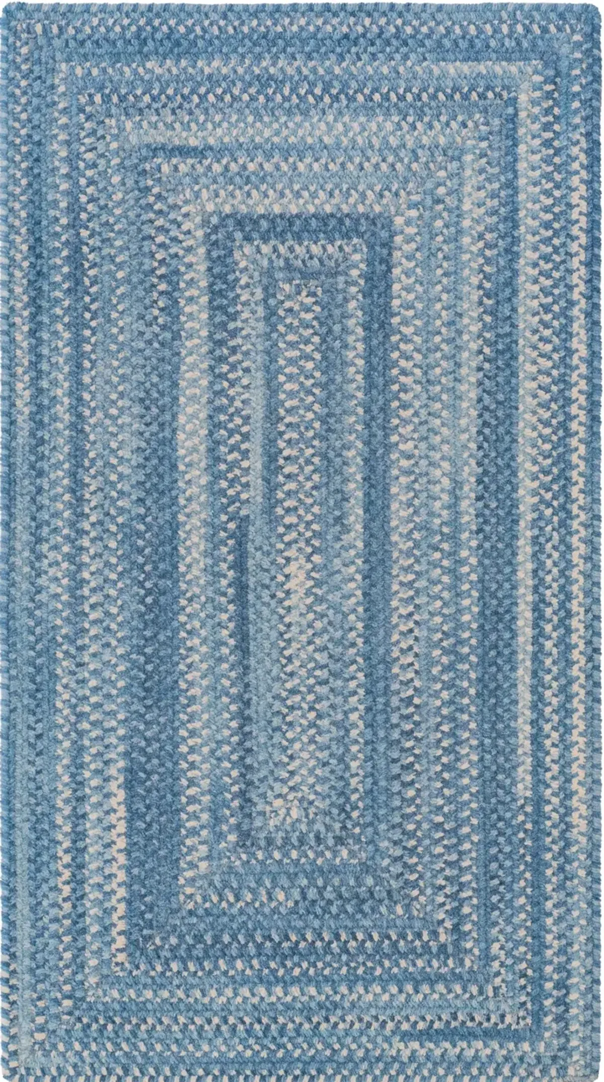 Bambini 5 x 8 Blue Concentric Rectangle Area Rug