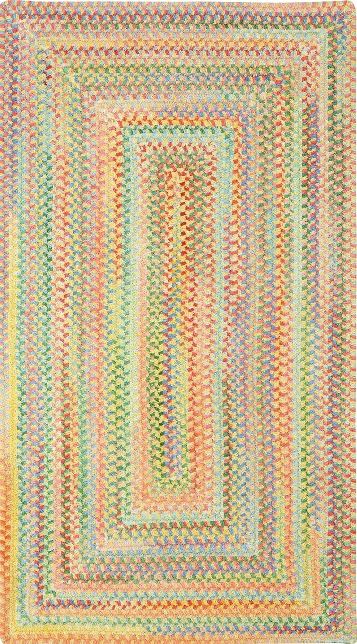 Cutting Garden 5 x 8 Concentric Rectangle Buttercup Area Rug