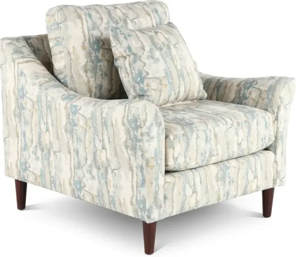 Kinley Abstract Blue and Cream Chair