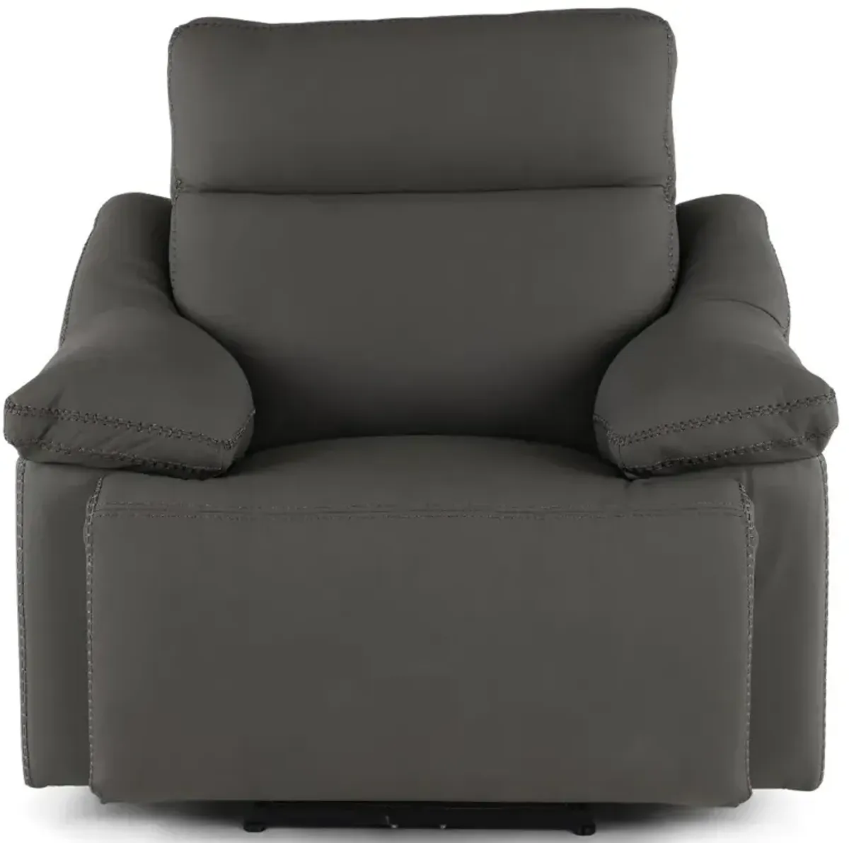 Istanbul Gray Leather Power Recliner with Power Headrest