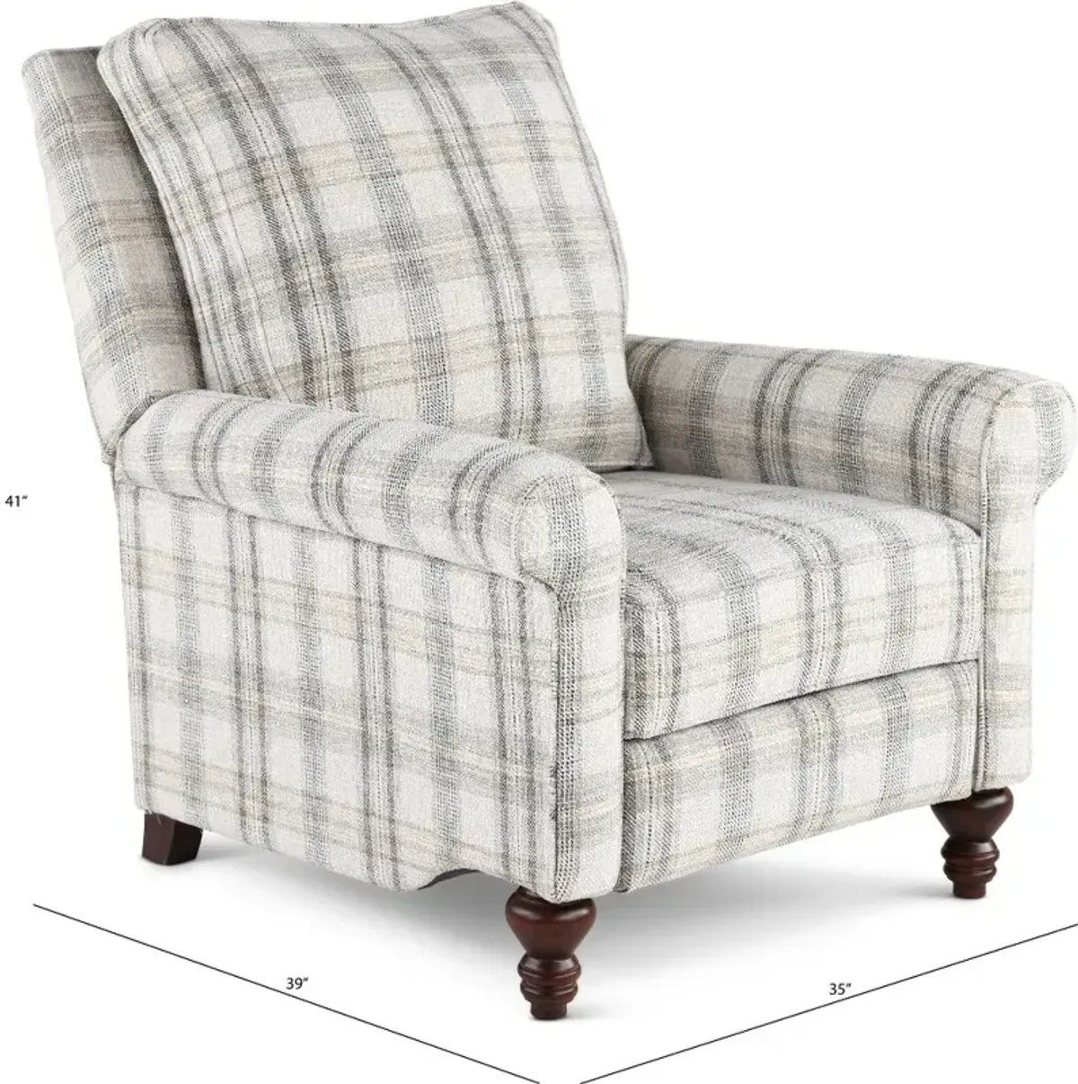 Addie Beige Plaid Pushback Recliner