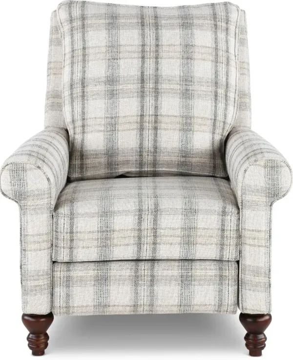 Addie Beige Plaid Pushback Recliner