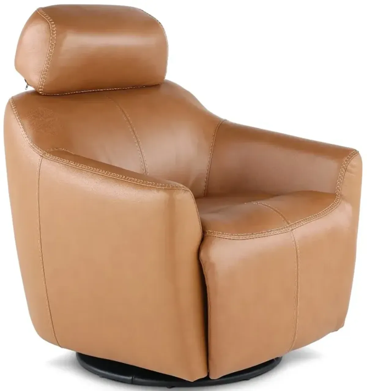 Naxos Butternut Light Brown Swivel Power Recliner with Audio Headrest