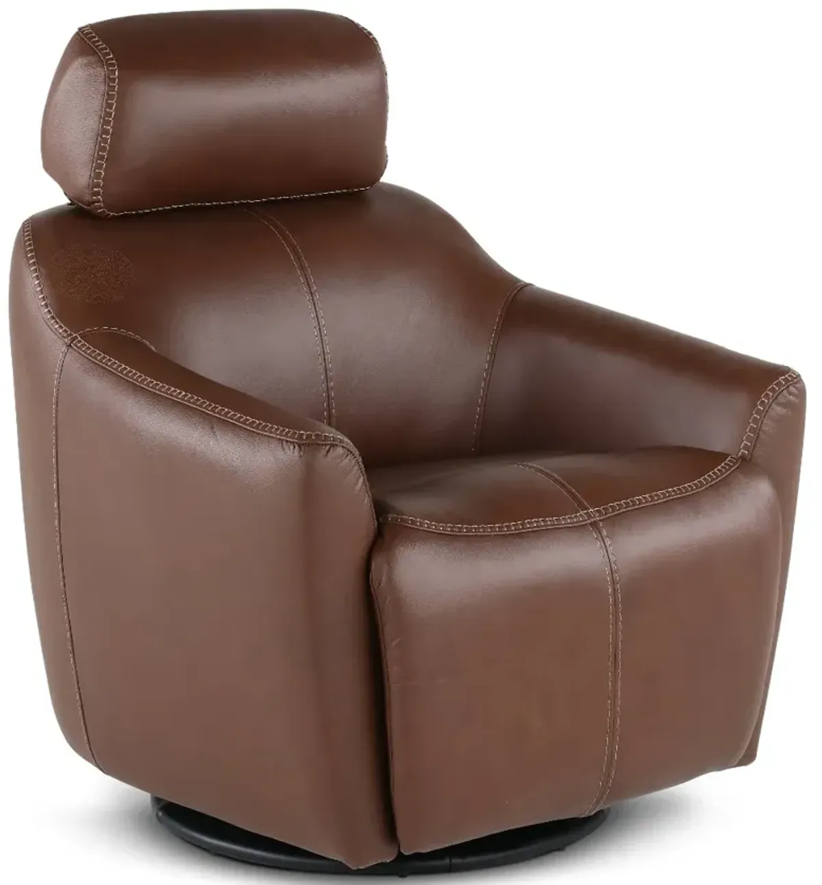 Naxos Tobacco Brown Swivel Power Recliner with Audio Headrest