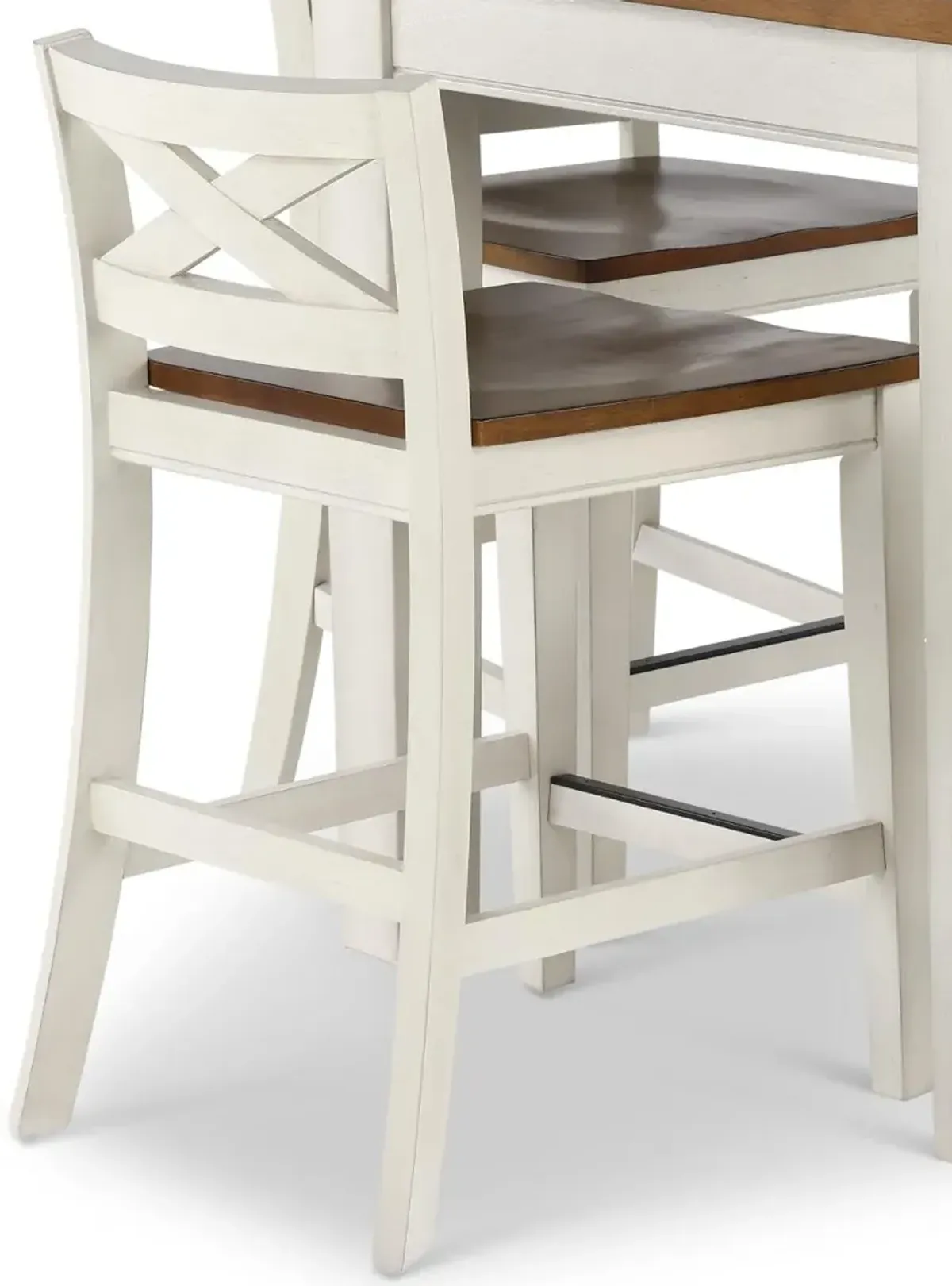 Lindale White and Oak 5 Piece Counter Height Dining Set