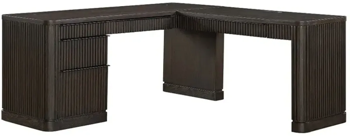 Tulane Brown L-Shaped Desk