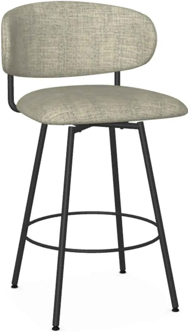 Wyatt Black and Gray Upholstered Counter Height Stool