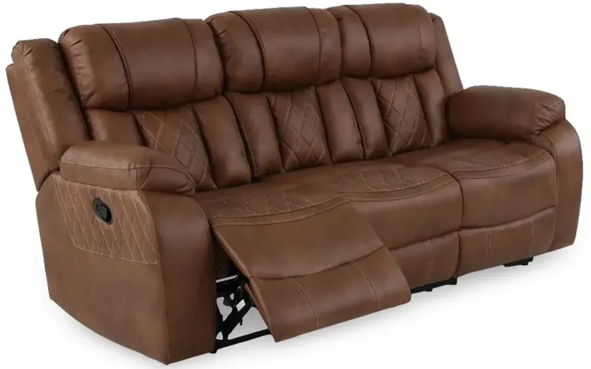Lux Brown Reclining Sofa