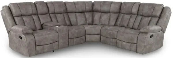 Lux Gray 3-Piece Reclining Sectional