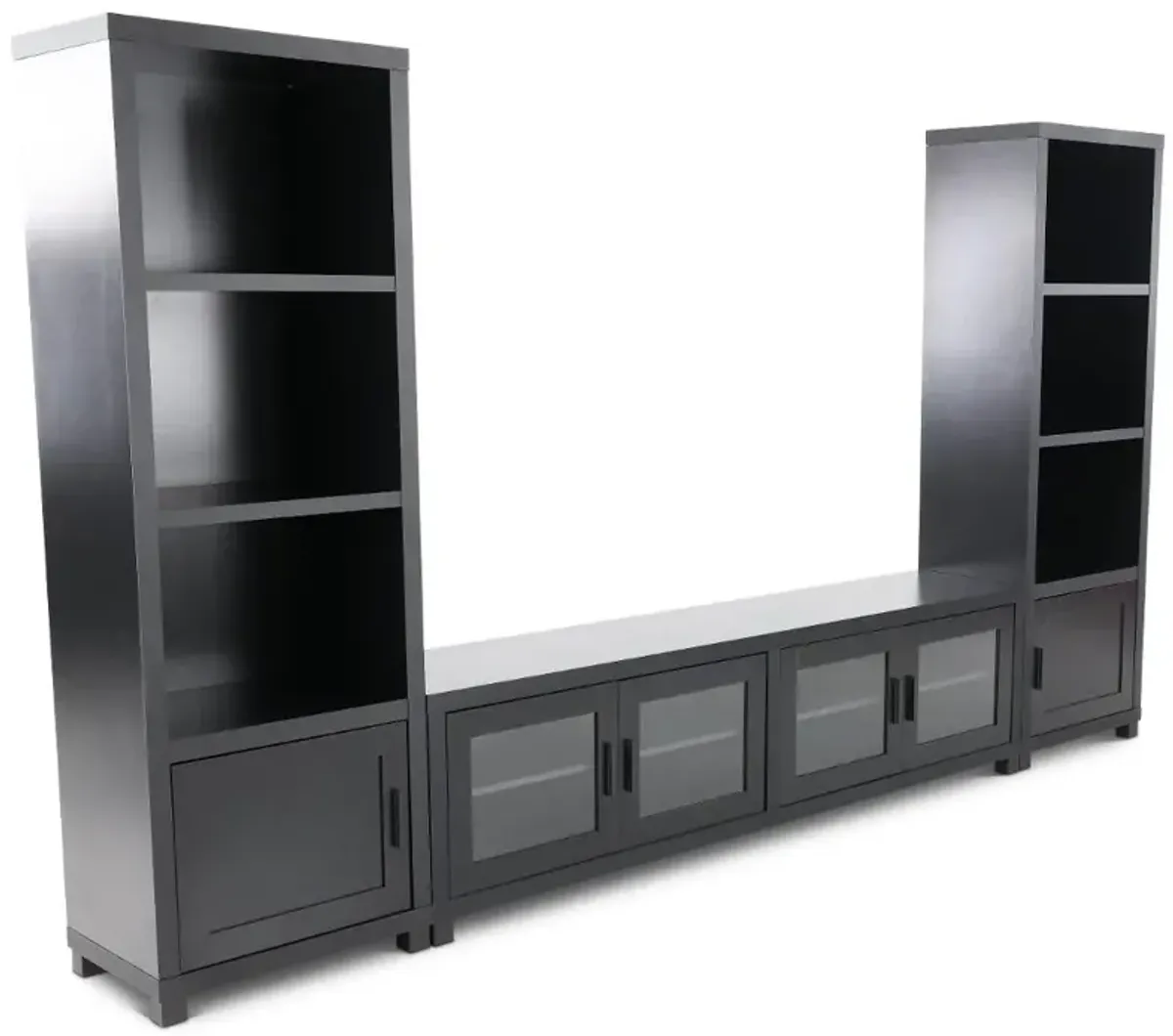 Jupiter Black 3-Piece Entertainment Center