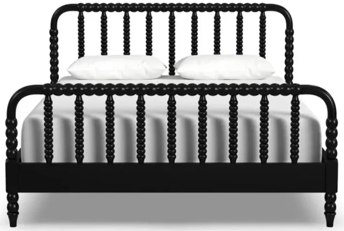 Spindle Queen Black Bed