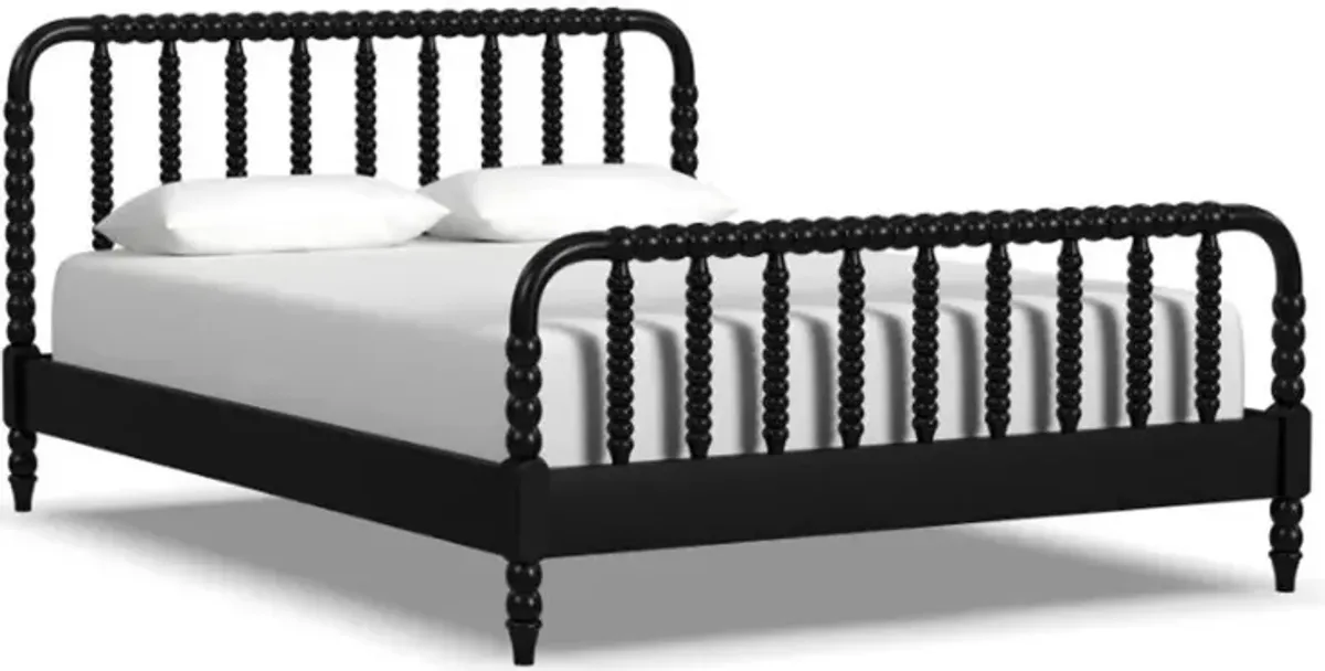 Spindle Queen Black Bed