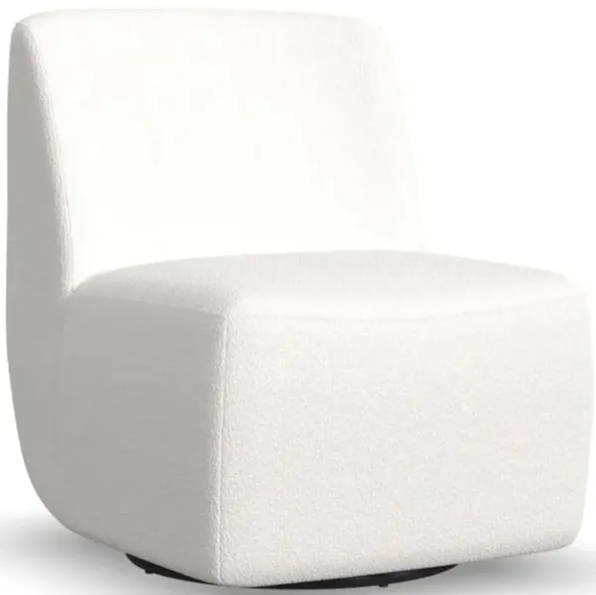 Nico White Boucle Chair and Ottoman