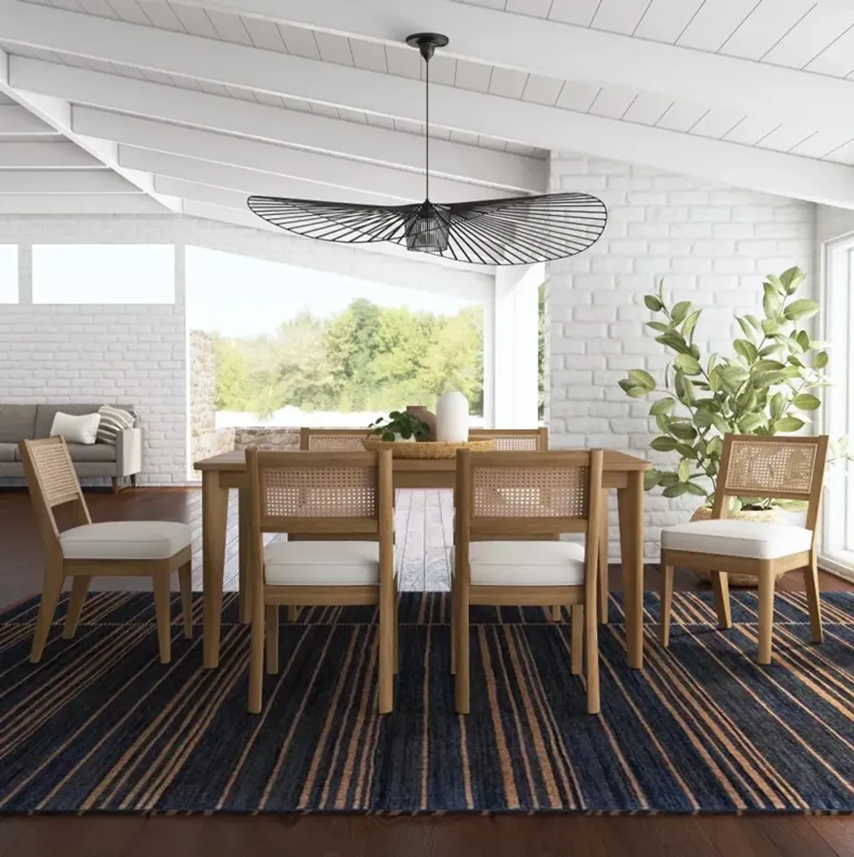 Brentwood Light Oak Rectangular Table and 6 Chairs