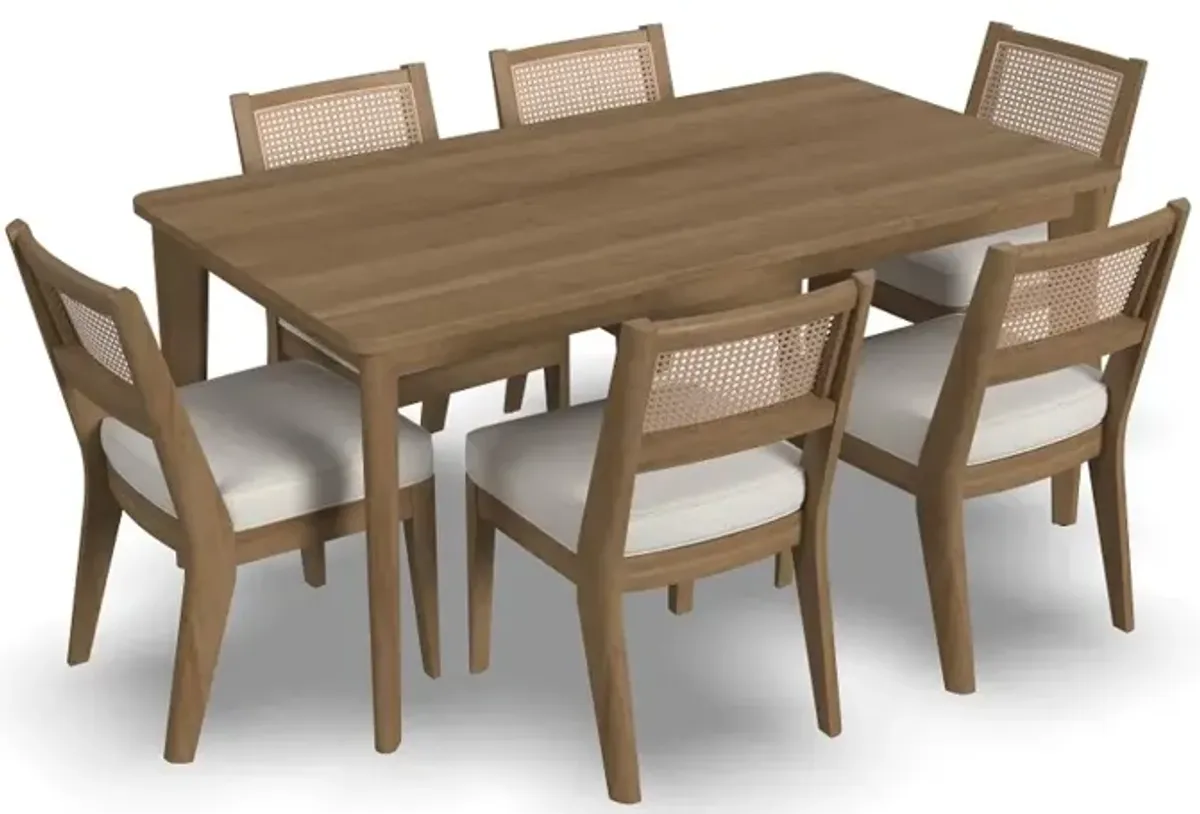 Brentwood Light Oak Rectangular Table and 6 Chairs