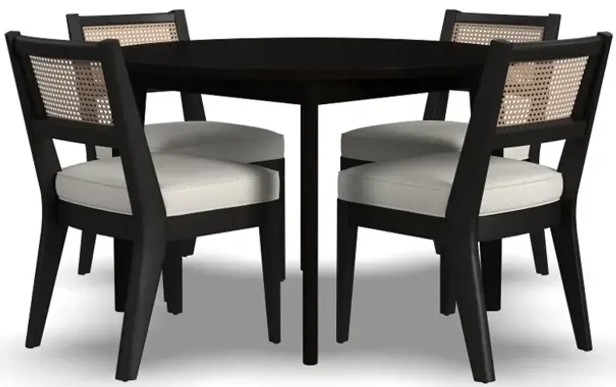 Brentwood Black Round Table and 4 Chairs
