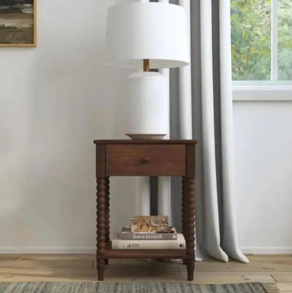 Spindle Brown Nightstand