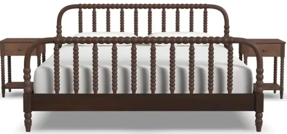 Spindle King Mahogany Bed and Nightstands