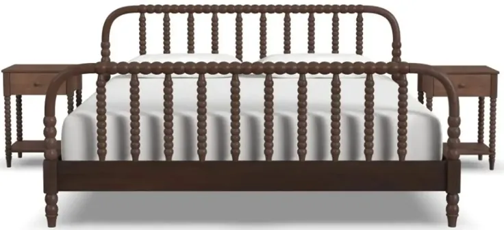 Spindle King Mahogany Bed and Nightstands