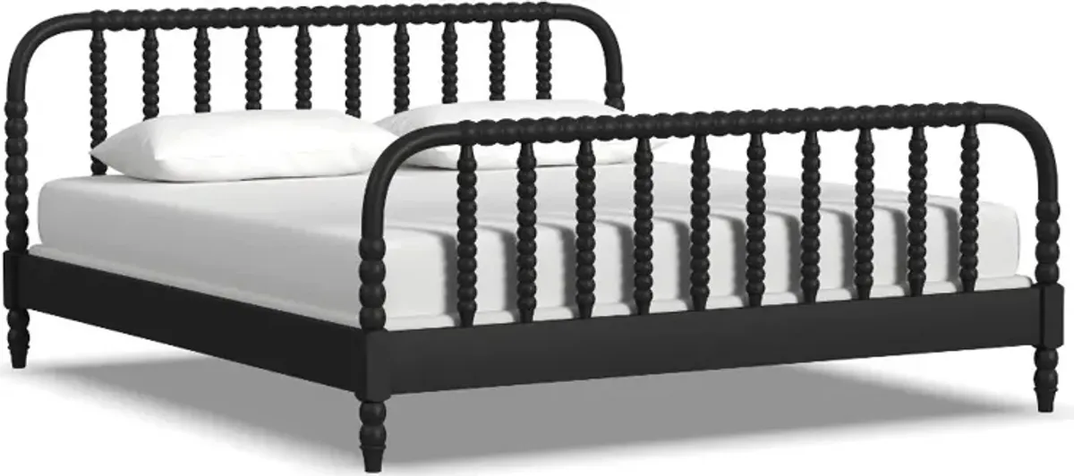 Spindle King Black Bed