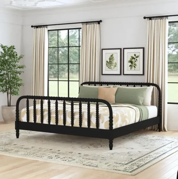 Spindle King Black Bed
