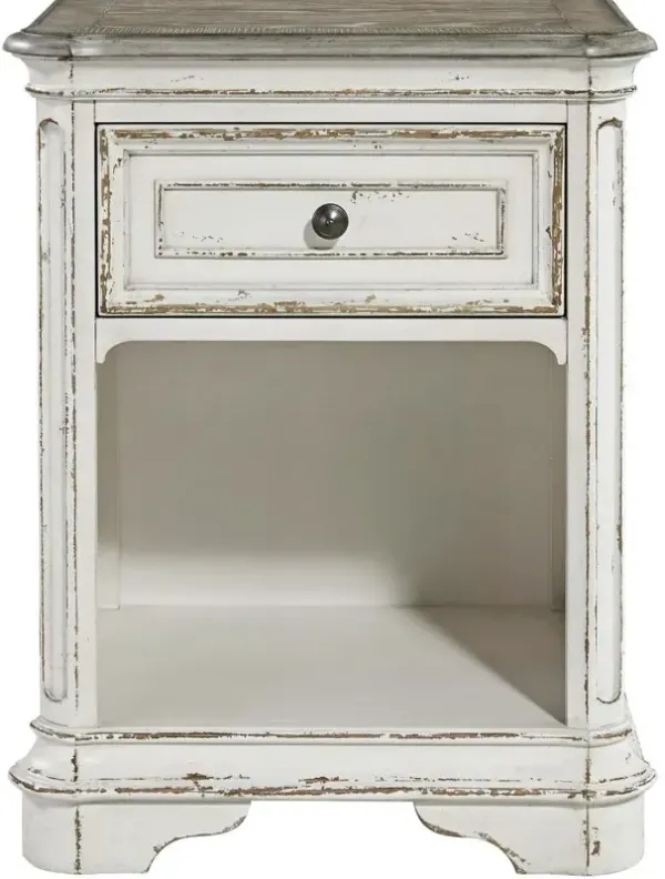 Magnolia Manor 1 Drawer Antique White Nightstand