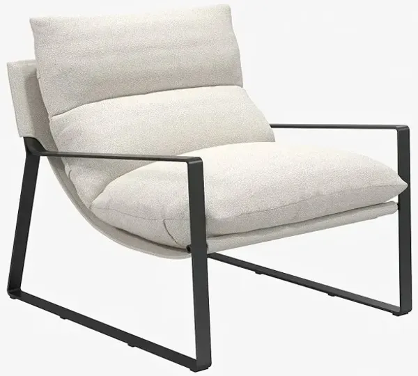 Gatsby Ivory Linen Upholstered Sling Accent Chair