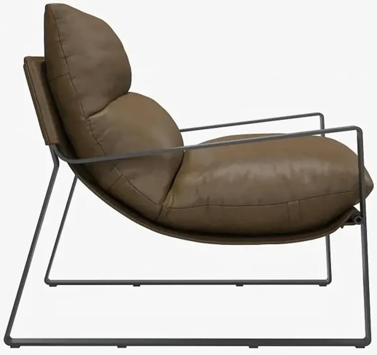 Gatsby Camel Brown Faux Leather Sling Accent Chair
