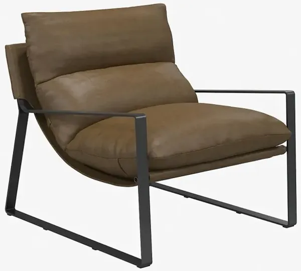 Gatsby Camel Brown Faux Leather Sling Accent Chair