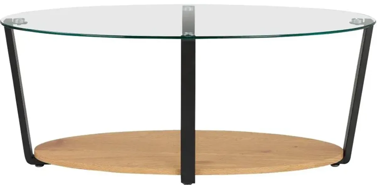 Nessa Oak and Glass Coffee Table