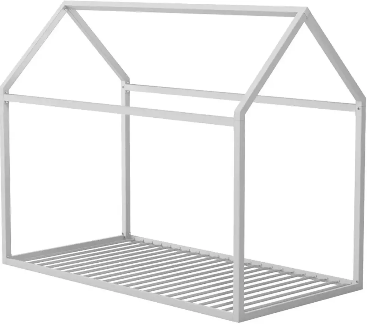 Little Seeds Skyler Dove Gray Metal Montessori House Twin Bed