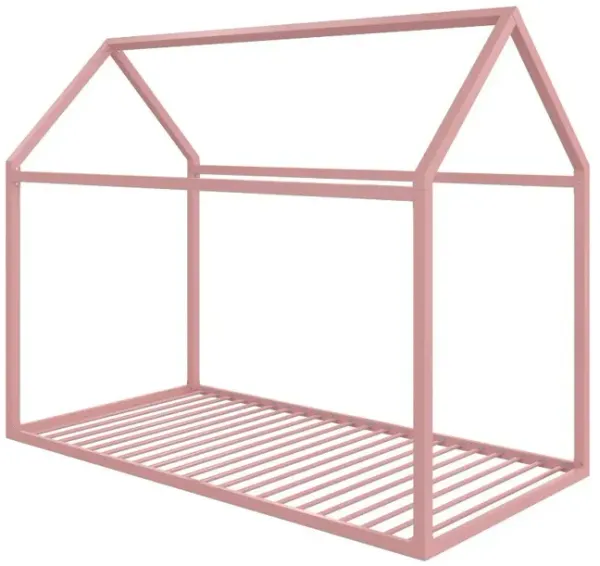 Little Seeds Skyler Blush Pink Metal Montessori House Twin Bed