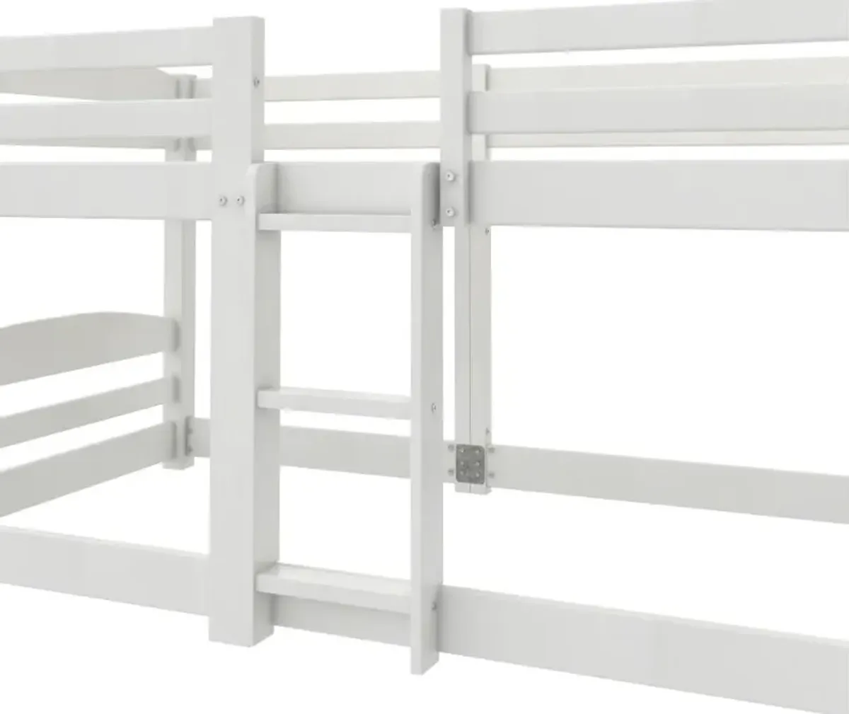 Birley White Twin Over Twin Low Wood Bunk Bed