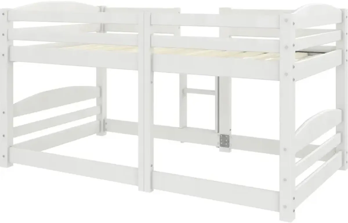 Birley White Twin Over Twin Low Wood Bunk Bed