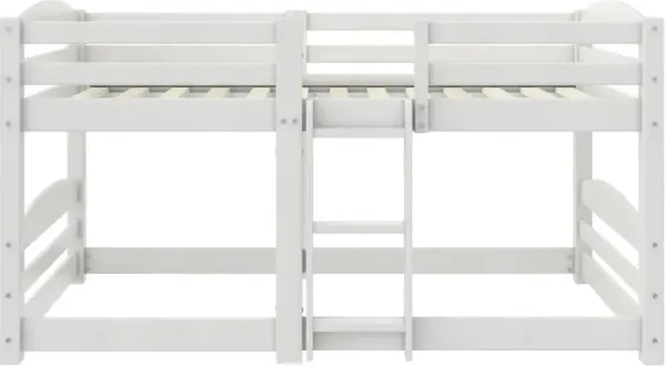 Birley White Twin Over Twin Low Wood Bunk Bed