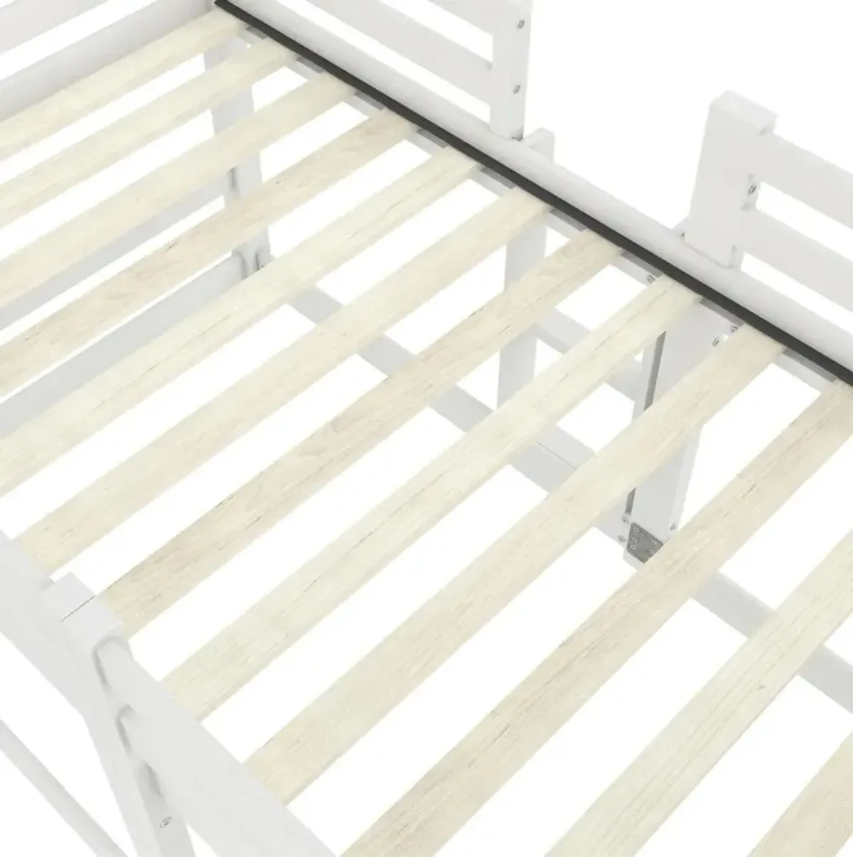 Birley White Twin Over Twin Low Wood Bunk Bed
