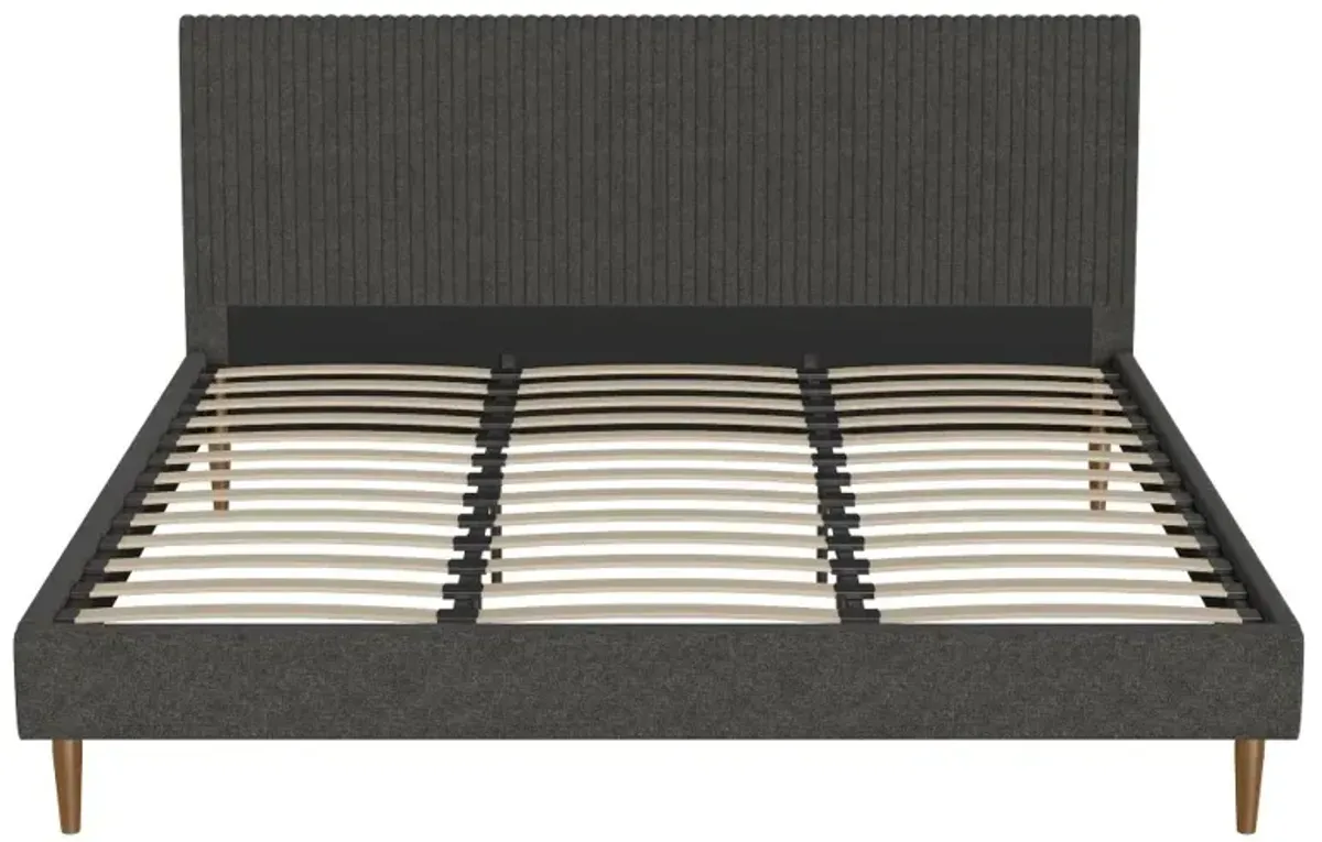 Mr. Kate Daphne Dark Gray Upholstered King Bed