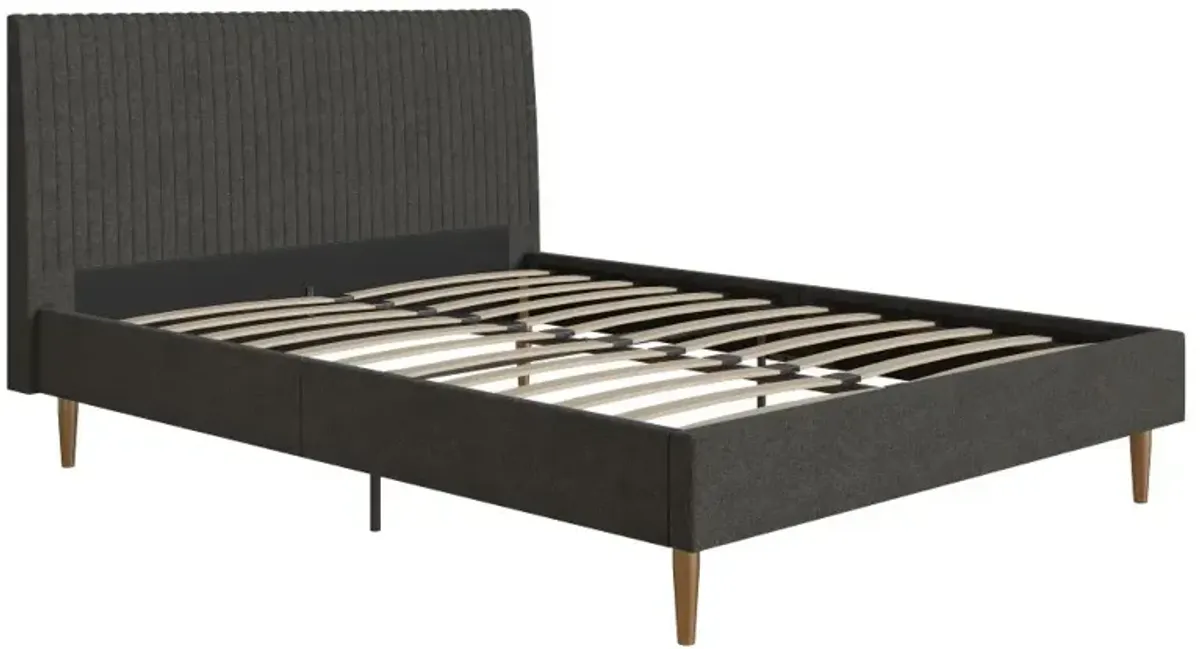 Mr. Kate Daphne Dark Gray Upholstered Queen Bed