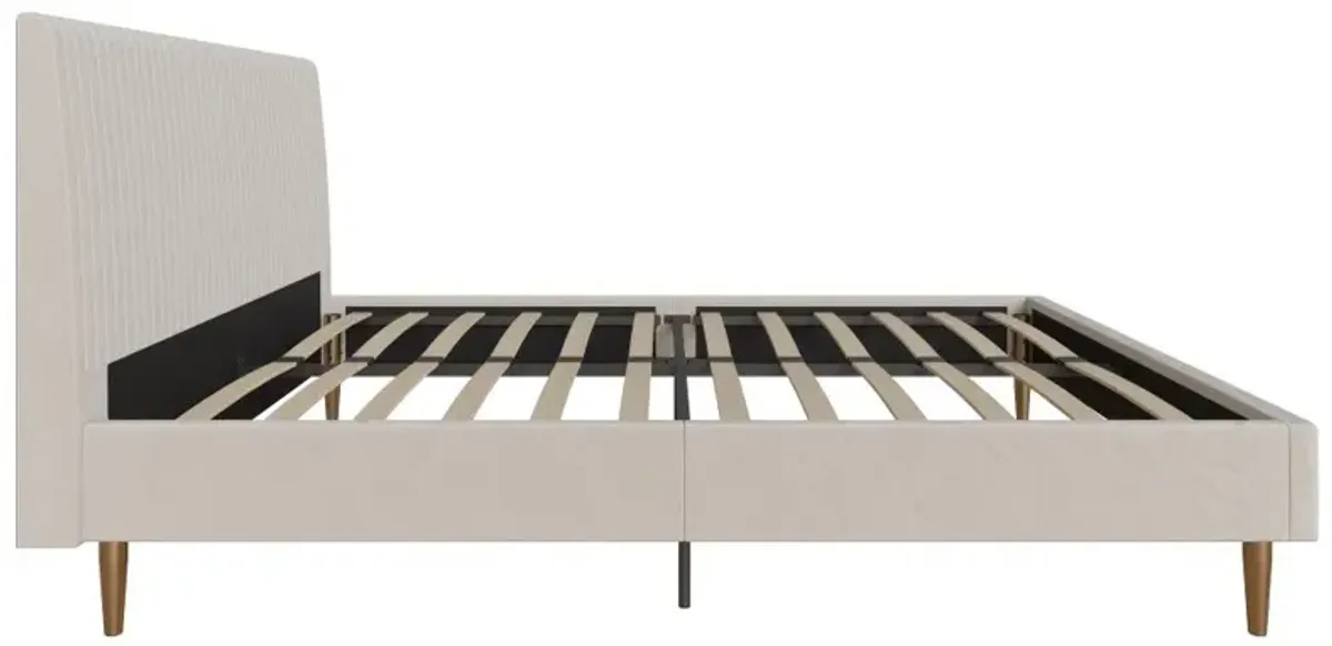 Mr. Kate Daphne Ivory Velvet Upholstered Full Bed