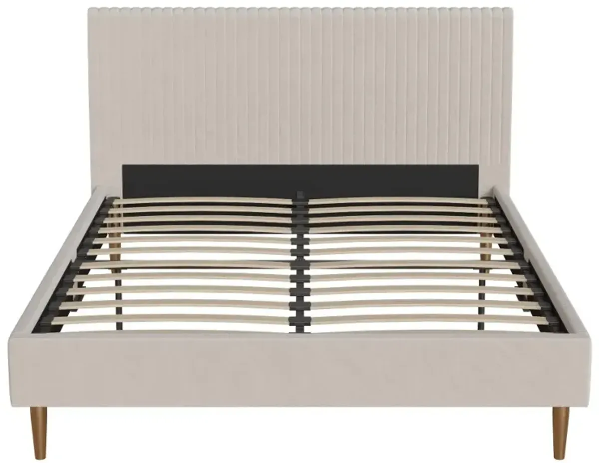 Mr. Kate Daphne Ivory Velvet Upholstered Full Bed
