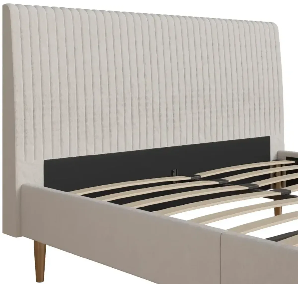 Mr. Kate Daphne Ivory Velvet Upholstered Full Bed