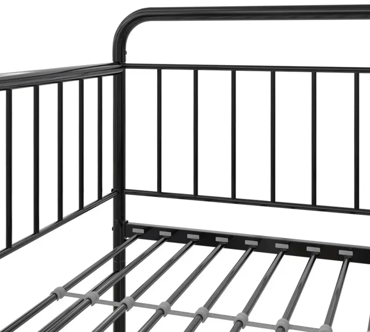 Oddny Black Metal Twin Daybed with Pop Up Trundle Bed