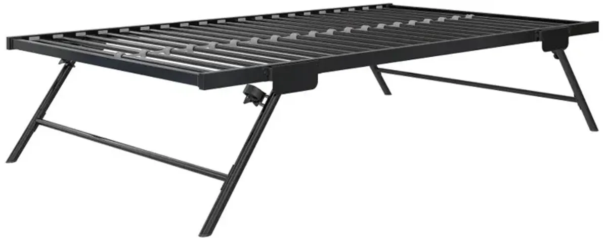 Oddny Black Metal Twin Daybed with Pop Up Trundle Bed