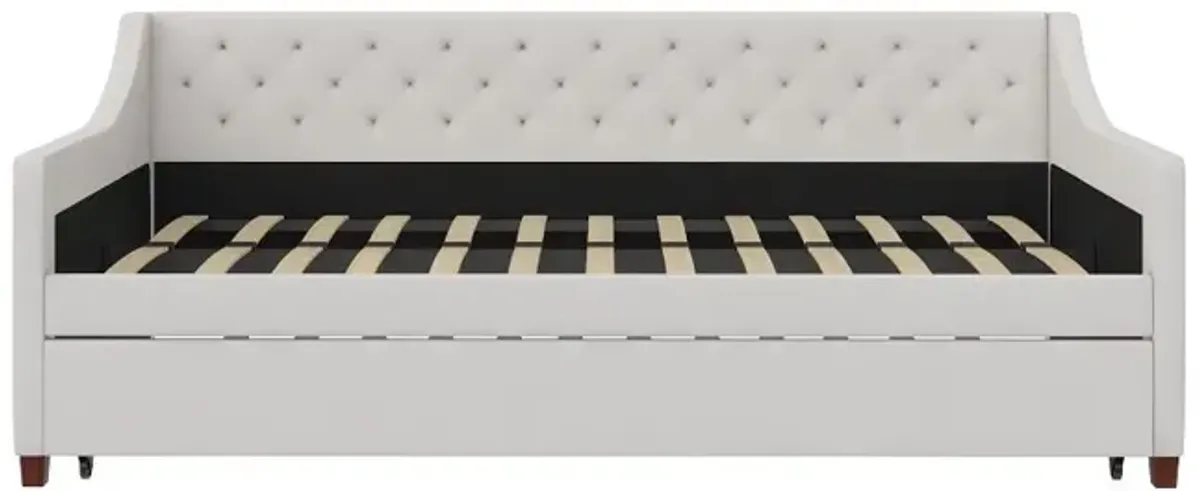 Her Majesty Ivory Twin Daybed with Trundle