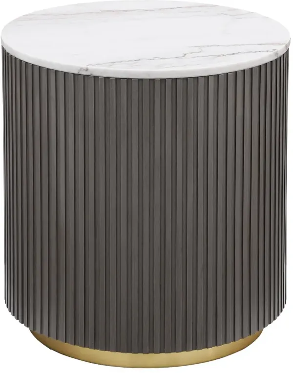 Janson Brown and White End Table