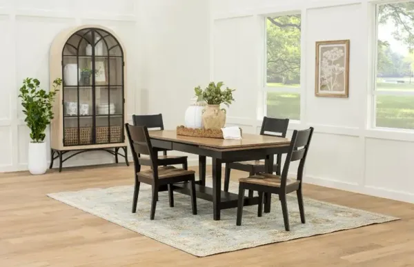 Christopher Natural and Black 5 Piece Dining Set with 4 Emmitt Chairs