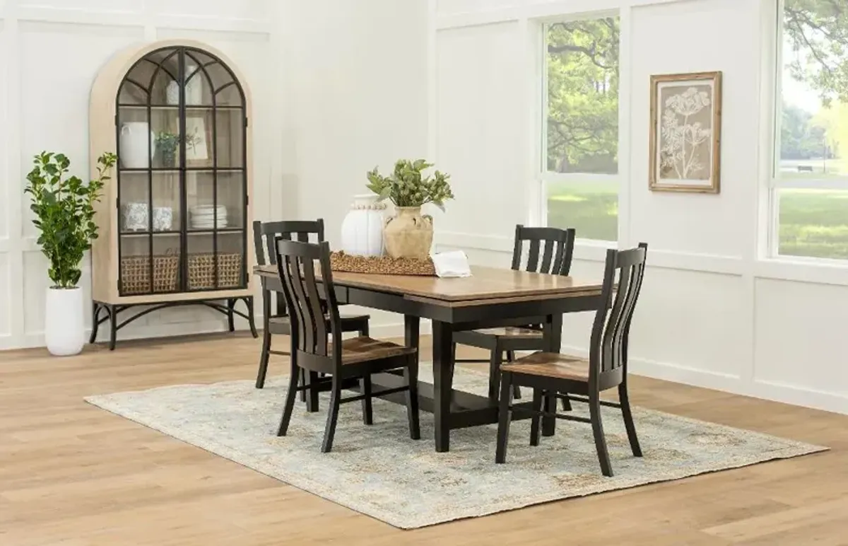 Christopher Natural and Black 5 Piece Dining Set with 4 Homestead Chairs