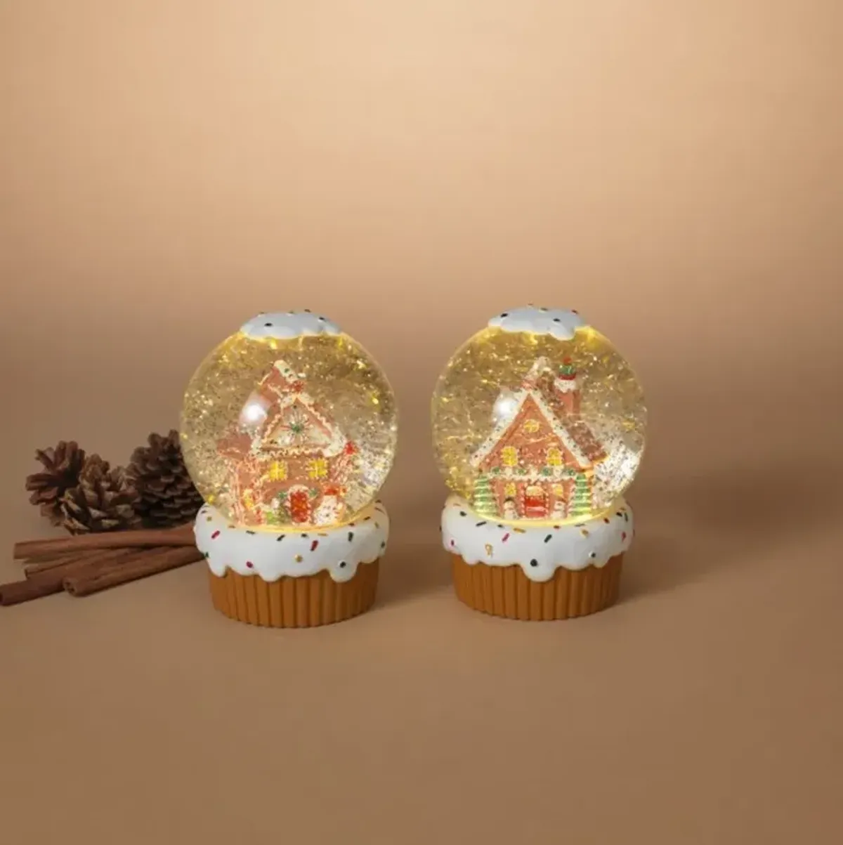 Two Assorted 6.3" Christmas Water Globe