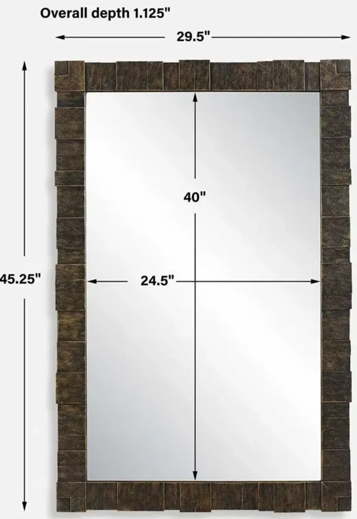 Bustelo Dark Brown Metal Frame Mirror